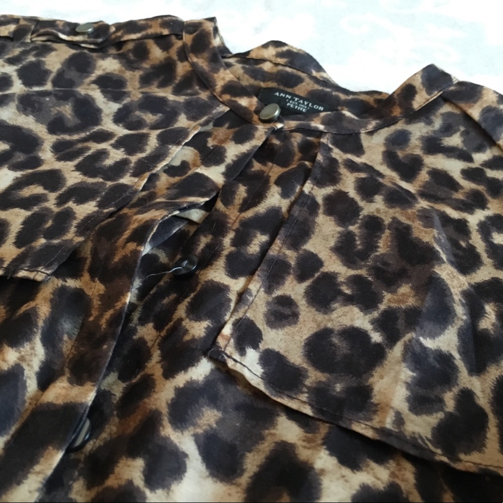 Button-Up Leopard Print Blouse - Picture 4 of 5